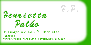henrietta palko business card